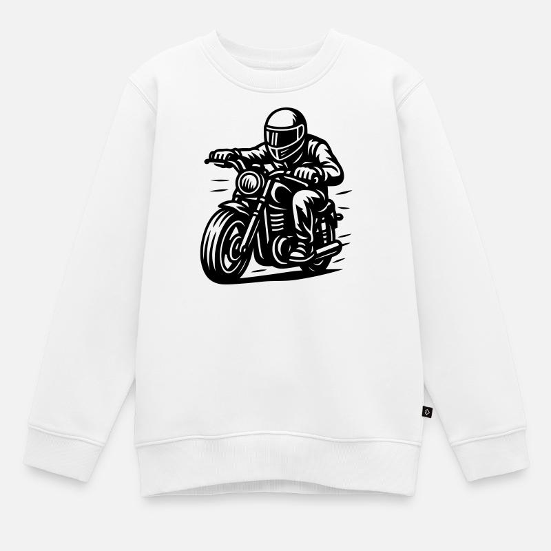 Biker - Kinder Premium Organic Sweatshirt - Weiß