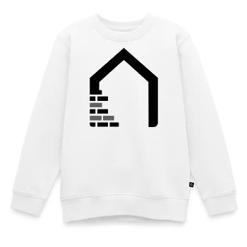 Logo Mason avec maison et briques - Sweat Premium enfant bio - blanc - Devant - AI Model Kid Male (0cm)
