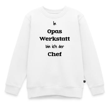 In grandpa's workshop - Kids Premium Organic Sweatshirt - white - Front - AI Model Kid Male (0cm)