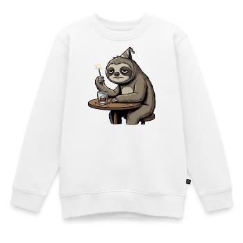 Langweiliges Neujahr Faultier - Kinder Premium Organic Sweatshirt - Weiß - Vorne - AI Model Kid Male (0cm)