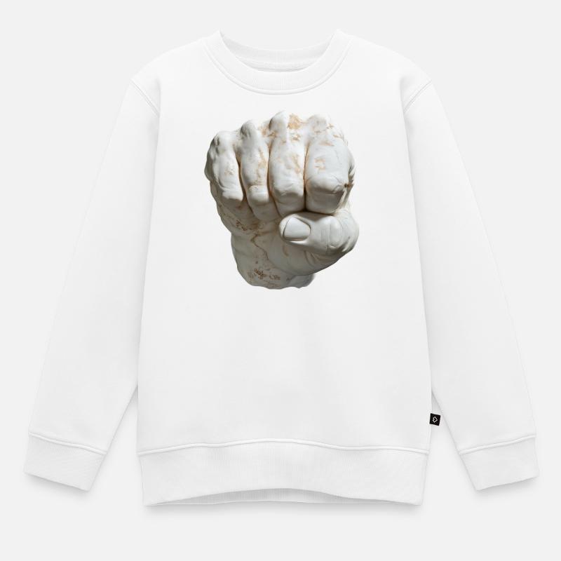 Look de marbre à poing fixe - Sweat Premium enfant bio - blanc