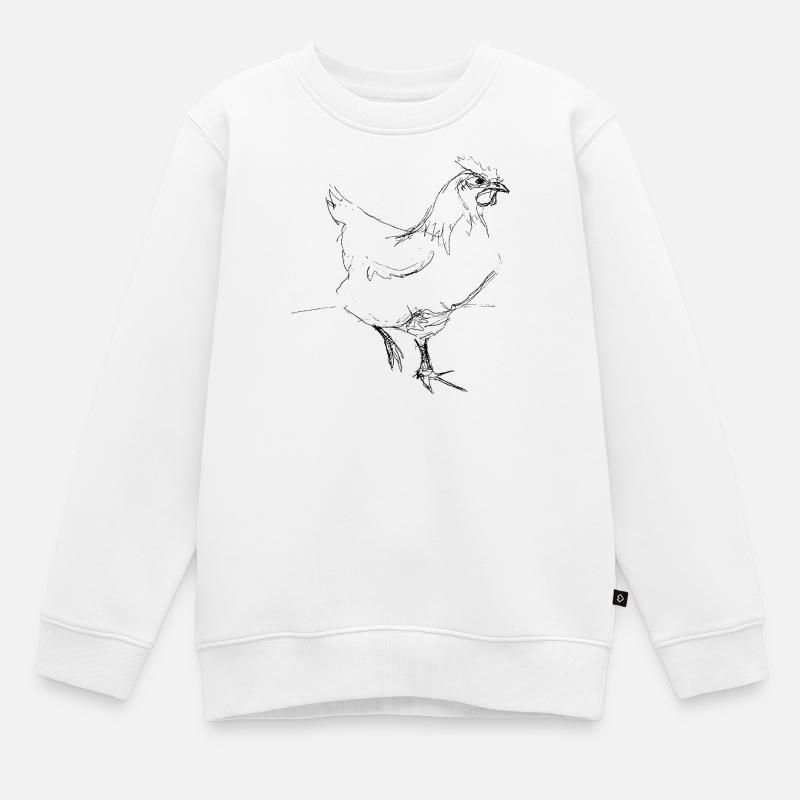 Huhn - Kinder Premium Organic Sweatshirt - Weiß