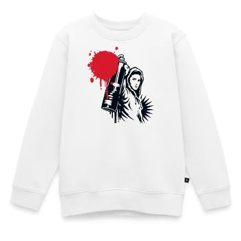 Graffiti Sprayer mit Spraydose im Urban Stil - Kinder Premium Organic Sweatshirt - Weiß - Vorne - AI Model Kid Male (0cm)