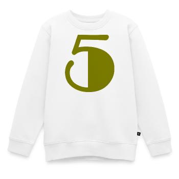 5. JUBILÄUM. 5 JAHRE. 5. JUBILÄUM - Kinder Premium Organic Sweatshirt - Weiß - Vorne - AI Model Kid Male (0cm)
