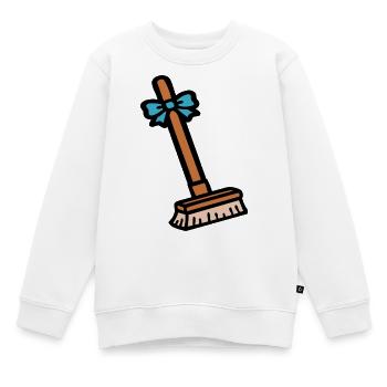 Besen Putztag - Kinder Premium Organic Sweatshirt - Weiß - Vorne - AI Model Kid Male (0cm)