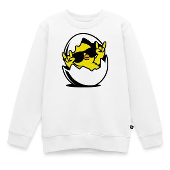 Rock Chick – Cool Chick dans un œuf - Sweat Premium enfant bio - blanc - Devant - AI Model Kid Male (0cm)