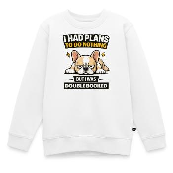 Doppelt gebuchter Bulldog-Nichts-Abschlag - Kinder Premium Organic Sweatshirt - Weiß - Vorne - AI Model Kid Male (0cm)