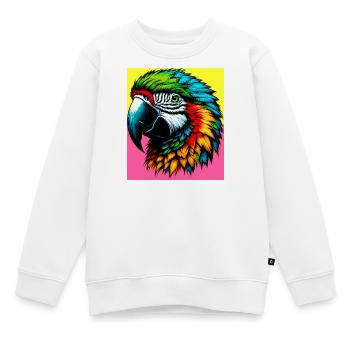 perroquet - Sweat Premium enfant bio - blanc - Devant - AI Model Kid Male (0cm)