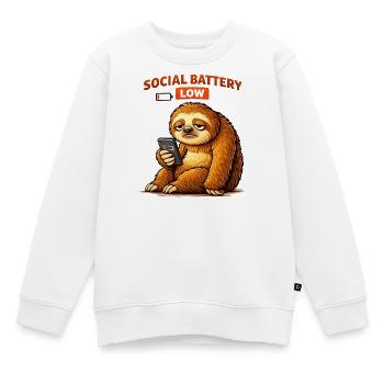 Schlechte Sozialbatterie niedrig - Kinder Premium Organic Sweatshirt - Weiß - Vorne - AI Model Kid Male (0cm)