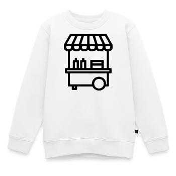 chariot street food - Sweat Premium enfant bio - blanc - Devant - AI Model Kid Male (0cm)