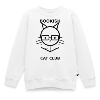 Club du Chat Lecteur - Sweat Premium enfant bio - blanc - Devant - AI Model Kid Male (0cm)