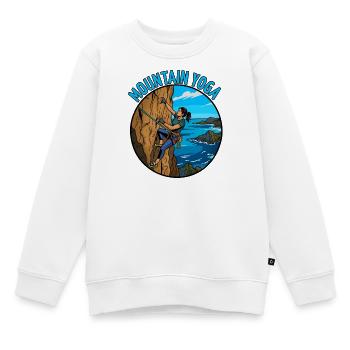 Yoga de montagne sur les falaises - Sweat Premium enfant bio - blanc - Devant - AI Model Kid Male (0cm)