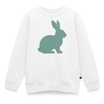 Kaninchen Silhouette  - Kinder Premium Organic Sweatshirt - Weiß - Vorne - AI Model Kid Male (0cm)