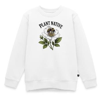 Plantez un jardin indigène des abeilles et des échinaces - Sweat Premium enfant bio - blanc - Devant - AI Model Kid Male (0cm)