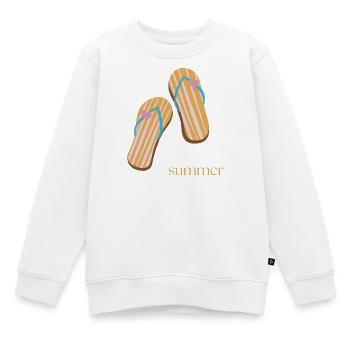 Summer - Kinder Premium Organic Sweatshirt - Weiß - Vorne - AI Model Kid Male (0cm)