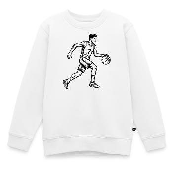 basketball player - Kids Premium Organic Sweatshirt - white - Front - AI Model Kid Male (0cm)