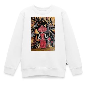 Mushroom Lady - Kinder Premium Organic Sweatshirt - Weiß - Vorne - AI Model Kid Male (0cm)