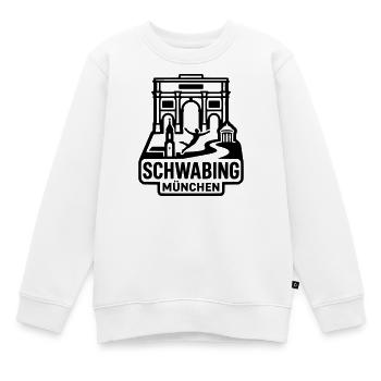München Schwabing – Minimalistisches Skyline  - Kinder Premium Organic Sweatshirt - Weiß - Vorne - AI Model Kid Male (0cm)