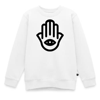 hand of Fatma Hamsa - Kids Premium Organic Sweatshirt - white - Front - AI Model Kid Male (0cm)