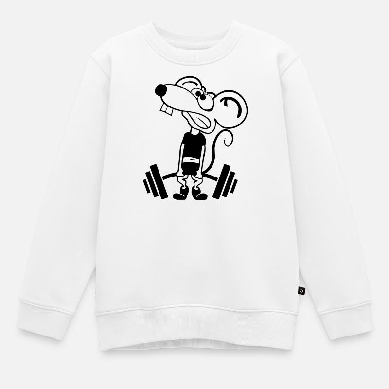 Pump Maus kontur 1c - Sweat Premium enfant bio - blanc
