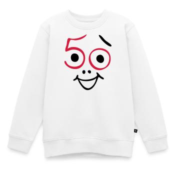 50 ans et toujours frais! - Sweat Premium enfant bio - blanc - Devant - AI Model Kid Male (0cm)