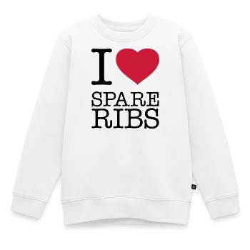 I LOVE SPARE RIBS - Kinder Premium Organic Sweatshirt - Weiß - Vorne - AI Model Kid Male (0cm)