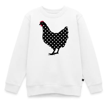 Huhn Henne gepunktet - Kinder Premium Organic Sweatshirt - Weiß - Vorne - AI Model Kid Male (0cm)