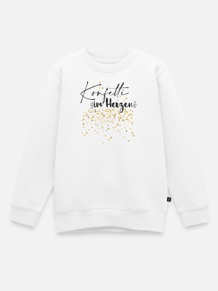 Konfetti im Herzen - Kinder Premium Organic Sweatshirt - Weiß