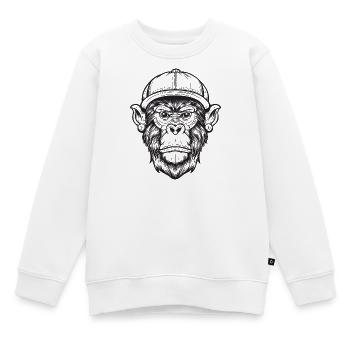 Singe Funky - Sweat Premium enfant bio - blanc - Devant - AI Model Kid Male (0cm)