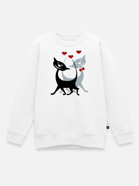 verliebte Katzen - Kinder Premium Organic Sweatshirt - Weiß