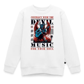 Teufel Rock Musik - Kinder Premium Organic Sweatshirt - Weiß - Vorne - AI Model Kid Male (0cm)