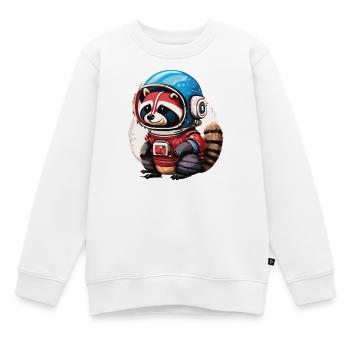Spaceman raton laveur avec smartphone - Sweat Premium enfant bio - blanc - Devant - AI Model Kid Male (0cm)