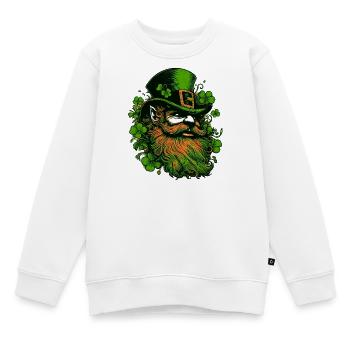 Leprechaun Irland - Kinder Premium Organic Sweatshirt - Weiß - Vorne - AI Model Kid Male (0cm)