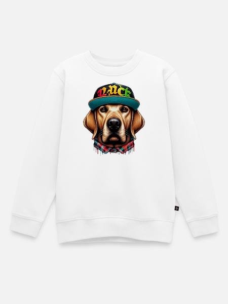 Hund - Kinder Premium Organic Sweatshirt - Weiß