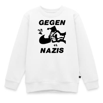 Gegen Nazis - Kinder Premium Organic Sweatshirt - Weiß - Vorne - AI Model Kid Male (0cm)