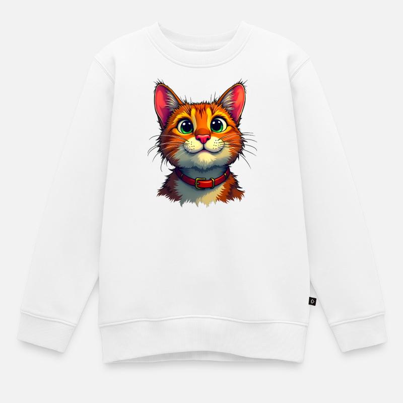 Chat mignon - Sweat Premium enfant bio - blanc
