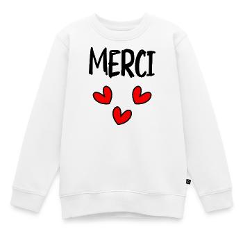 VIELEN DANK. DANKE. VIELEN DANK. JAHRESTAG. GEBURT. - Kinder Premium Organic Sweatshirt - Weiß - Vorne - AI Model Kid Male (0cm)
