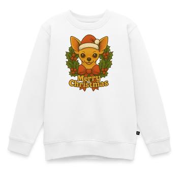 Festlicher Chihuahua-Weihnachtsgruß - Kinder Premium Organic Sweatshirt - Weiß - Vorne - AI Model Kid Male (0cm)
