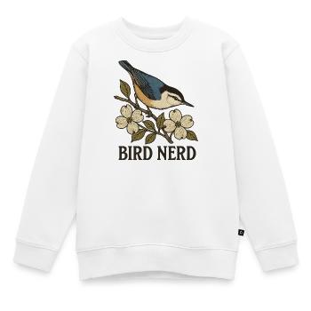 Eleganter blau-schwarzer Singvogel Vogel Nerd - Kinder Premium Organic Sweatshirt - Weiß - Vorne - AI Model Kid Male (0cm)