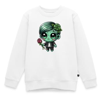 Kuscheliger Zombie mit Rose - Kinder Premium Organic Sweatshirt - Weiß - Vorne - AI Model Kid Male (0cm)