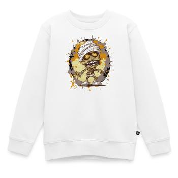 Mumie im Splatter-Look - Kinder Premium Organic Sweatshirt - Weiß - Vorne - AI Model Kid Male (0cm)