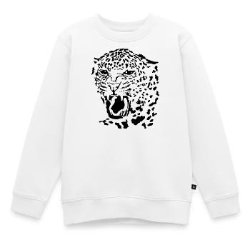 Leopard - Kinder Premium Organic Sweatshirt - Weiß - Vorne - AI Model Kid Male (0cm)