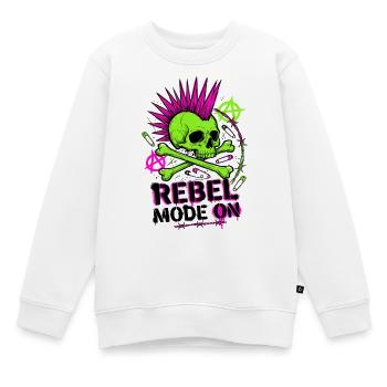 Rebel Mode On - Kinder Premium Organic Sweatshirt - Weiß - Vorne - AI Model Kid Male (0cm)