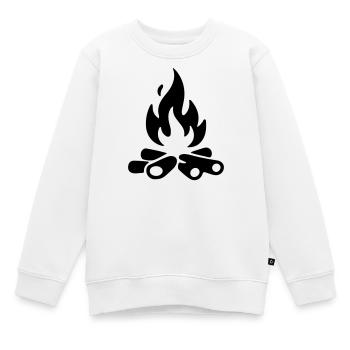 Campfire Firewood - Kids Premium Organic Sweatshirt - white - Front - AI Model Kid Male (0cm)