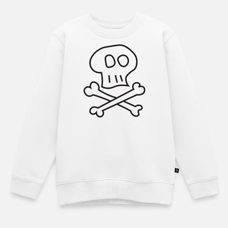 Skull_and_Bones - Sweat Premium enfant bio - blanc