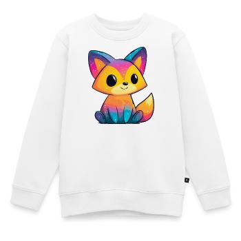 Regenbogenfuchs Cartoon - Kinder Premium Organic Sweatshirt - Weiß - Vorne - AI Model Kid Male (0cm)