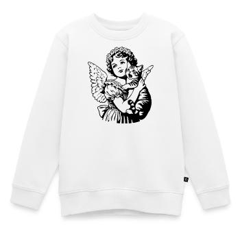 Ange avec chat – Illustration vintage de chérubin - Sweat Premium enfant bio - blanc - Devant - AI Model Kid Male (0cm)