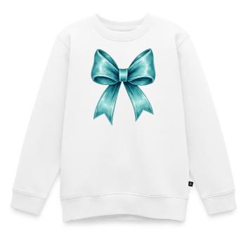 Türkisfarbene Schleife - Kinder Premium Organic Sweatshirt - Weiß - Vorne - AI Model Kid Male (0cm)