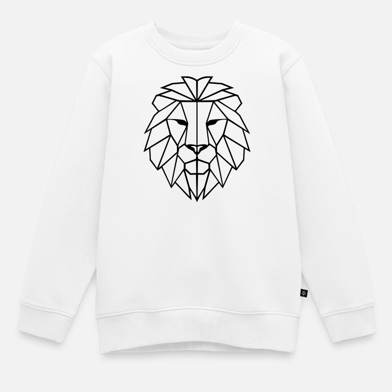 Lion Polygon - Kids Premium Organic Sweatshirt - white