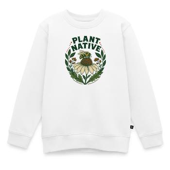 Plantez un jardin indigène des abeilles et des échinaces - Sweat Premium enfant bio - blanc - Devant - AI Model Kid Male (0cm)